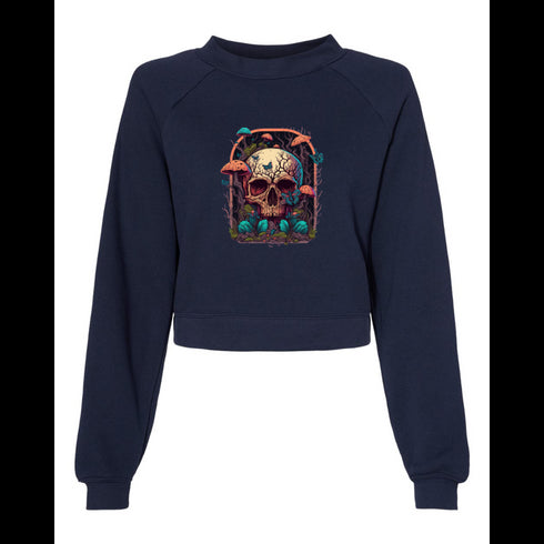Human Skull with Mushrooms Bella canvas hoodie 7505